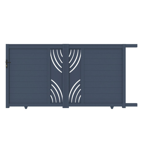 Vormontiertes Schiebetor aus Aluminium 400x160cm ARTY WAVE – X-METAL