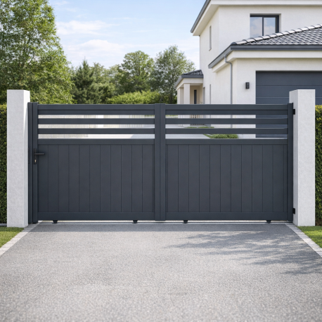 Schiebetor aus Aluminium AXIS VECTO 340x158cm - X-METAL