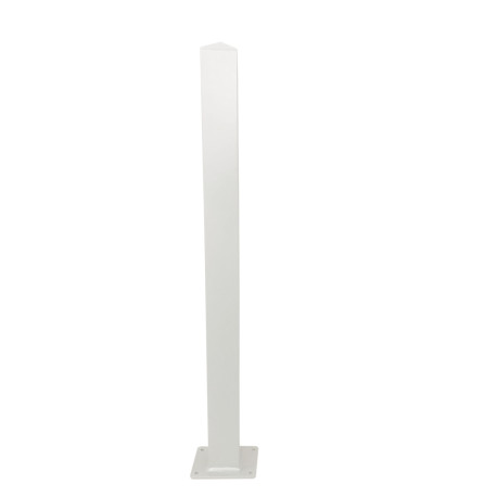 Pfosten aus Aluminium mit Bodenplatte – H.180cm – Farbe Weiß – X-METAL
