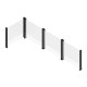 Ausziehbares Glaszaunelement – 2 Pfosten – 123xH.110–180cm