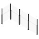 Ausziehbares Glaszaunelement – 2 Pfosten – 123xH.110–180cm